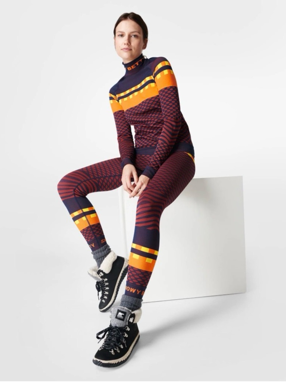 Sweaty Betty Ski Base Layer Top & Pants Snow Skiing Underlayer Large XL NWT NEW